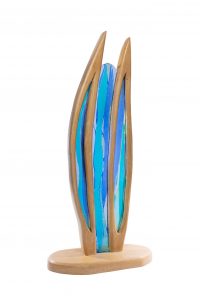 Stravaig fused glass sculpture left view oct 23